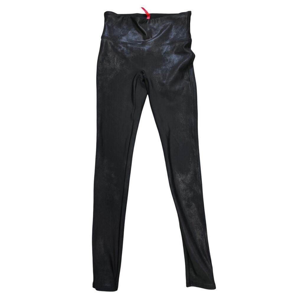 SPANXshape Faux Leather Leggings Size Small Black High Waisted Style 2437 - Picture 2 of 5